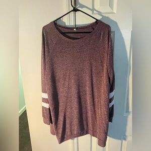 Maroon jersey type long sleeve t-shirt top. Size22W